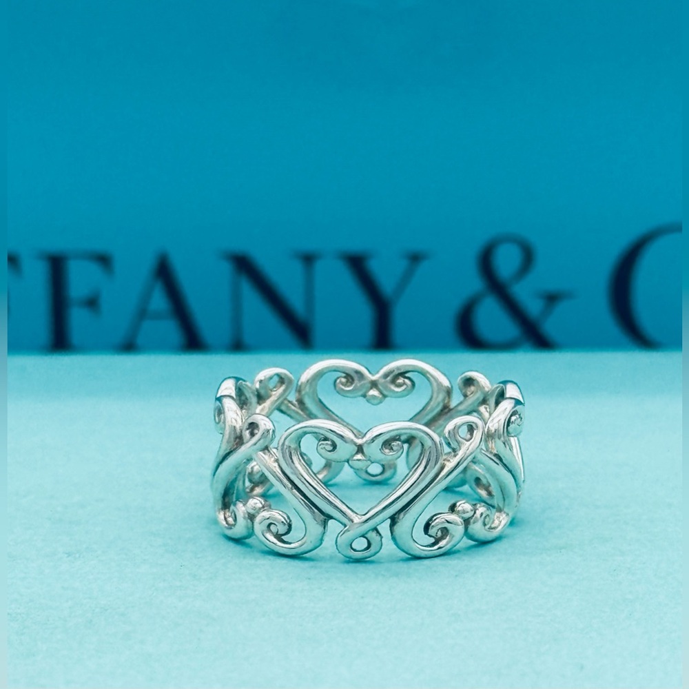 Tiffany and co Paloma Picasso Venezia Goldini Heart Ring Size 7.5 - Picture 3 of 12